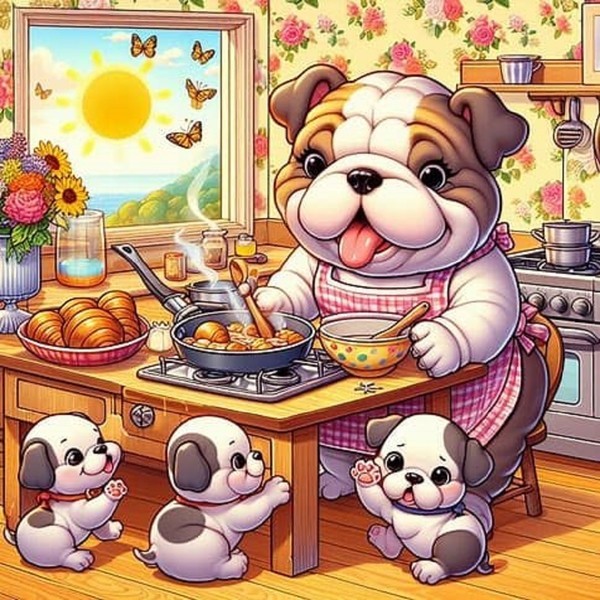 Préparation du repas des enfants   ...