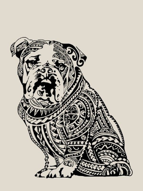 Tatouage polynésien English Bulldog ...