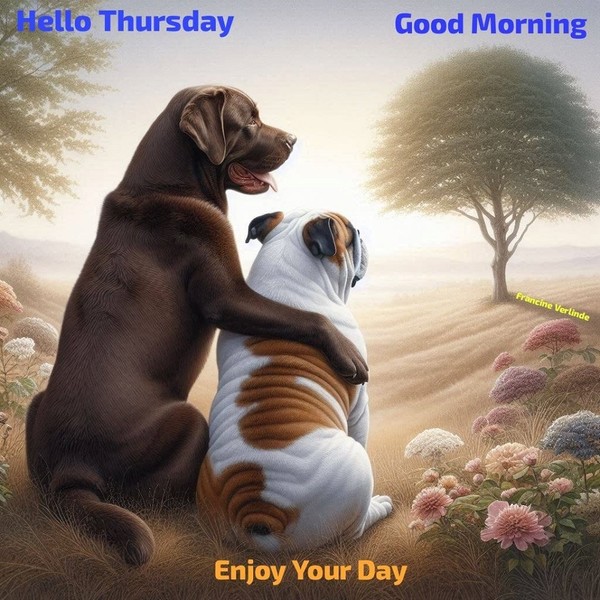 "Hello Thursday Good Morning Enjoy Your Day" 