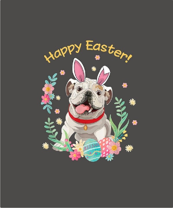 "Happy Easter!" - Assis(e) parmi les œufs et les fleurs ...